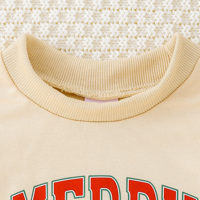 Baby Girls 2Pcs  Outfits Letter Print Round Neck Long Sleeve Sweatshirt & Pants Set