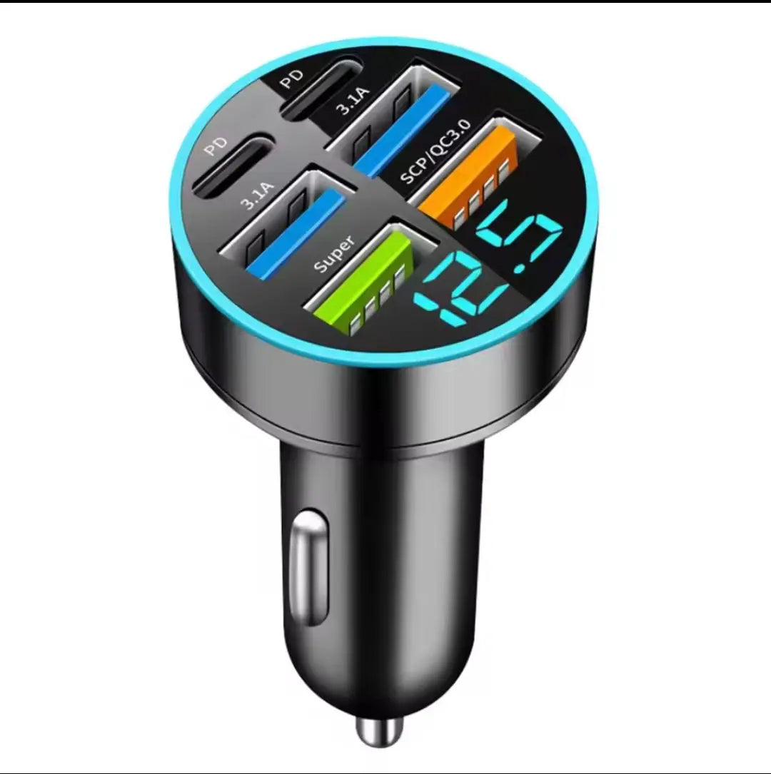 USB C Type Car charger 6 Ports USB BK Store